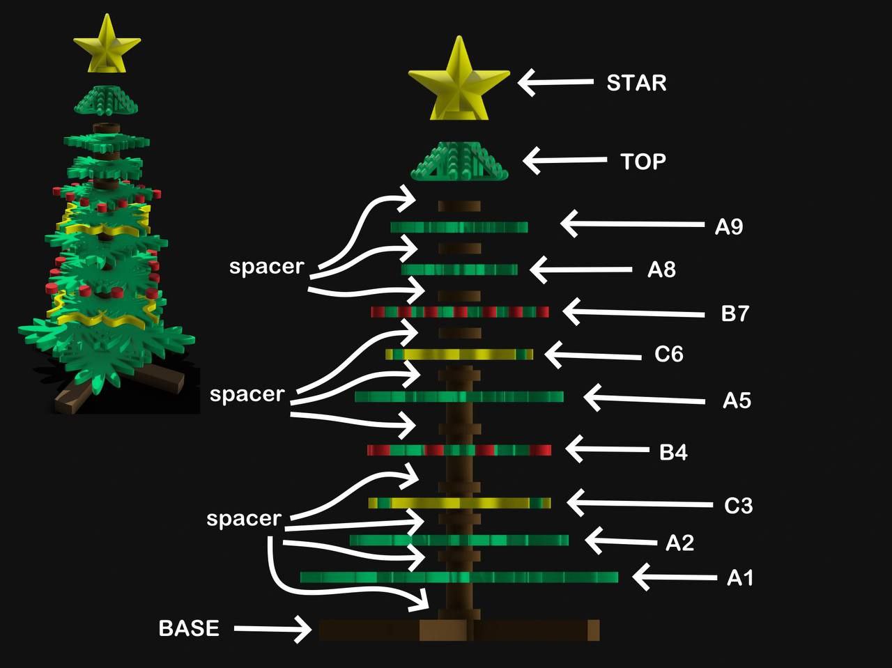 圣诞树Build your own Christmas Tree no support needed