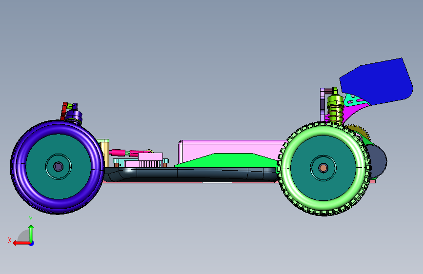 4x2电动玩具智能平台小车 背面视图