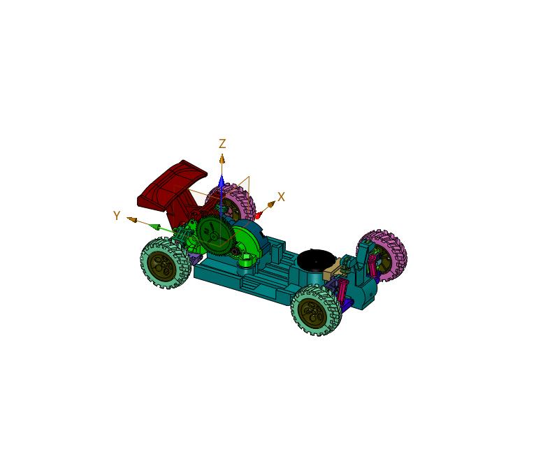 高品质3D打印RC标准车模底盘
