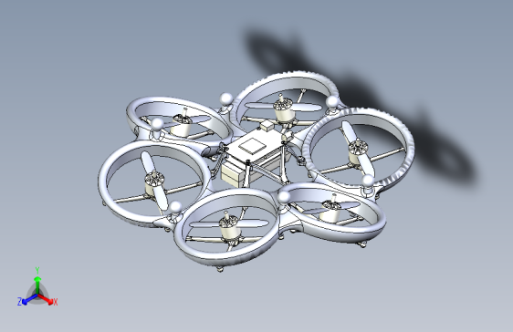 倾斜旋翼6轴无人机3D模数