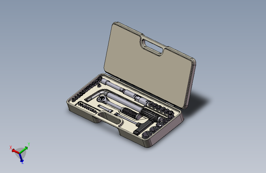 六角螺母驱动器和螺丝刀工具箱设计模型69626