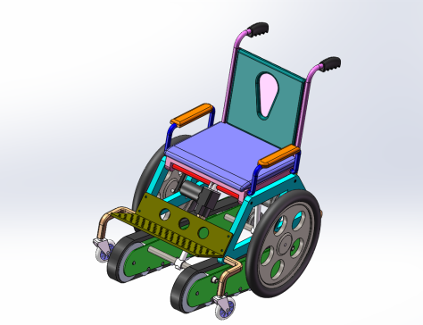 履带爬楼梯电动轮椅设计（含三维SW+CAD图纸+说明书）