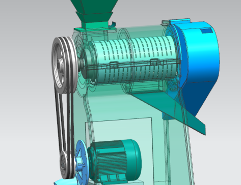 碾米机三维模型和CAD装配图329148