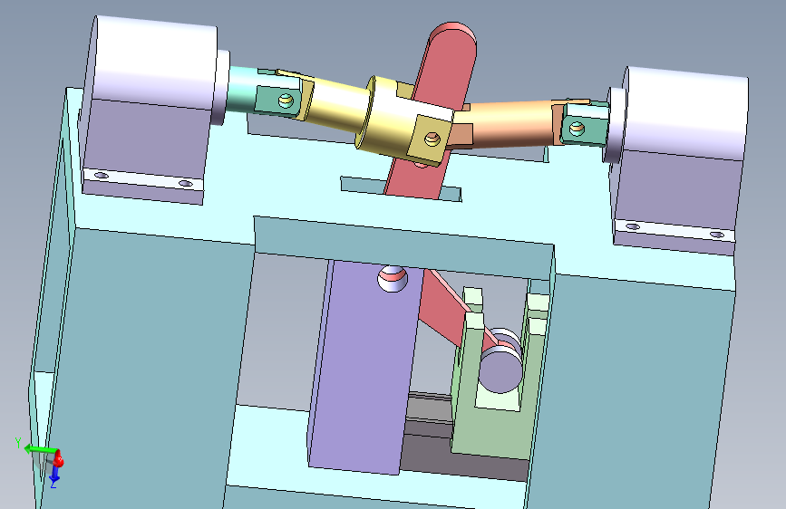 机械传动装置包含视频和SW源文件-两组电磁铁变直线减速往返机构