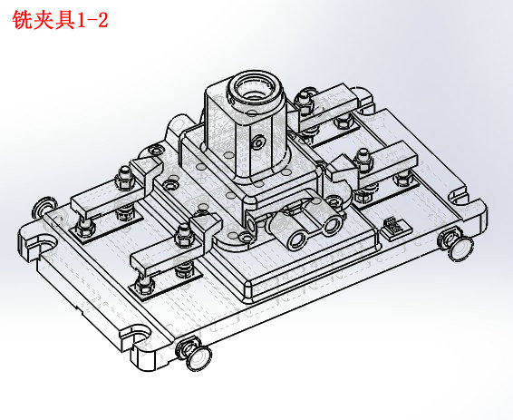 变速齿轮箱箱体加工工艺及夹具设计【车凸出部分内圆+铣侧面】【三维SW】【24张CAD图纸+文档】
