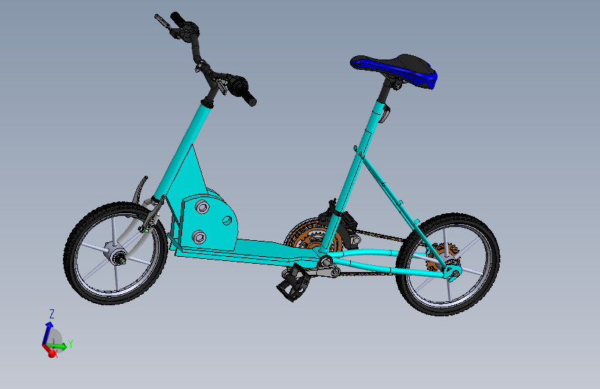 新型滑板自行车设计-含运动仿真【三维SW】【7张CAD图纸+文档】