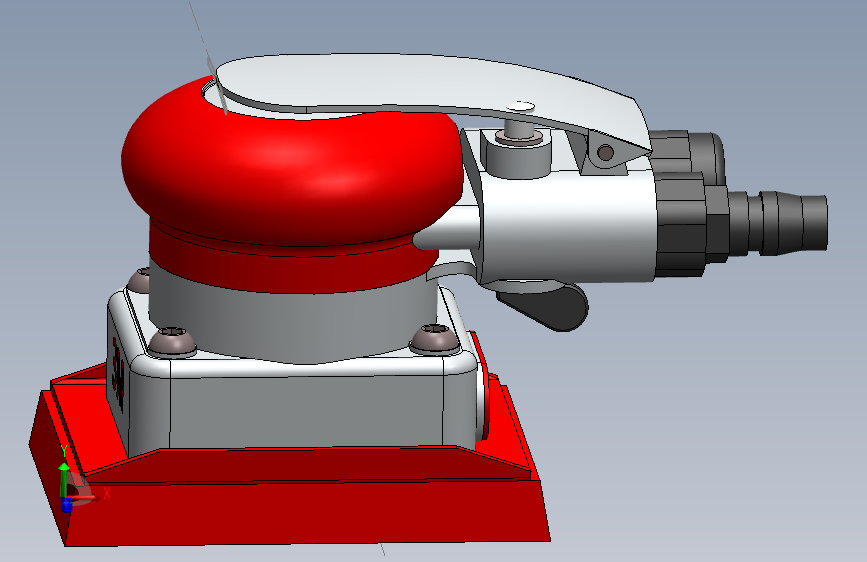 3M方形气动打磨工具三维图Solidworks