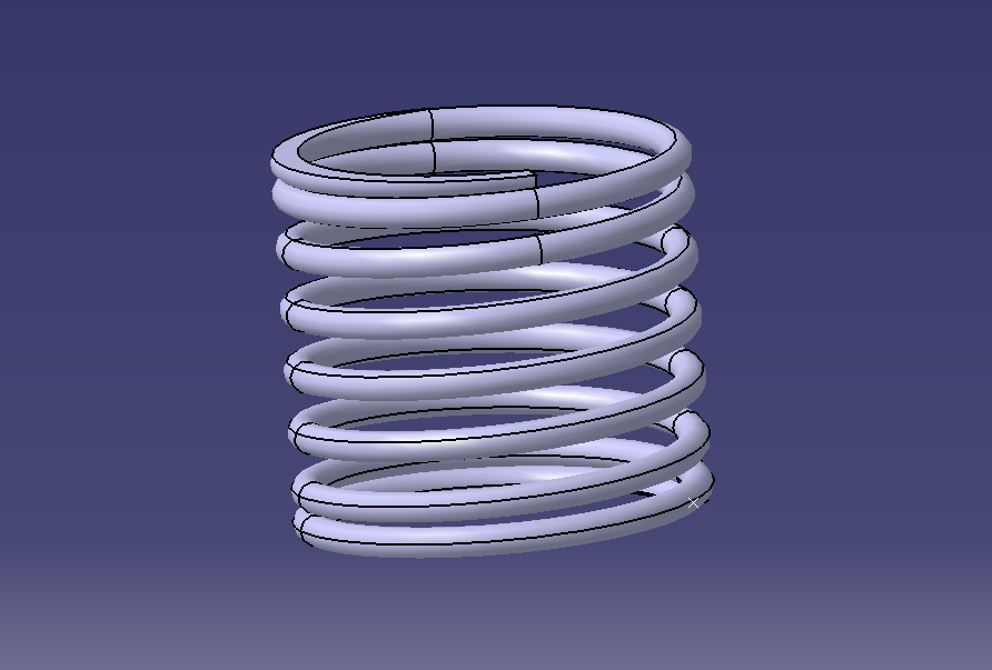 参数化压缩弹簧三维图CATIA三维模型