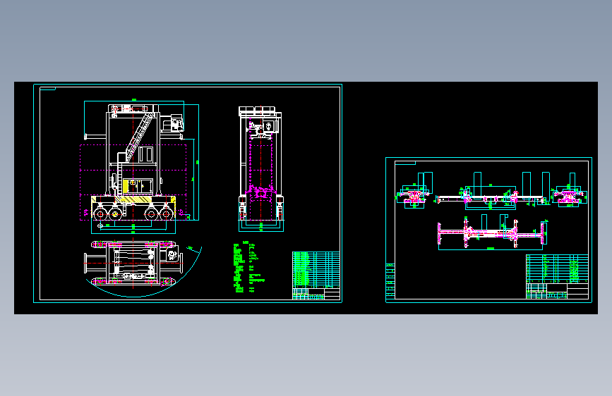 跨运车和集装箱吊具总成CAD图纸