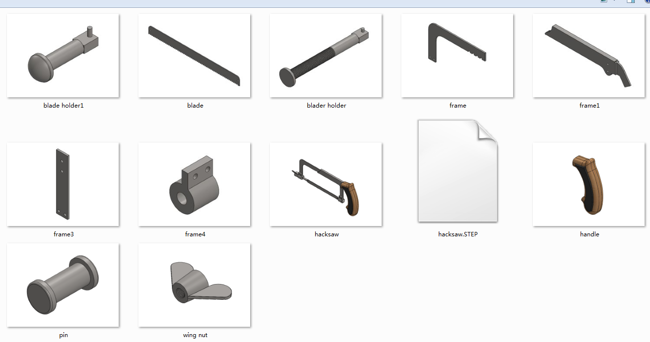 手工锯SW模型三维