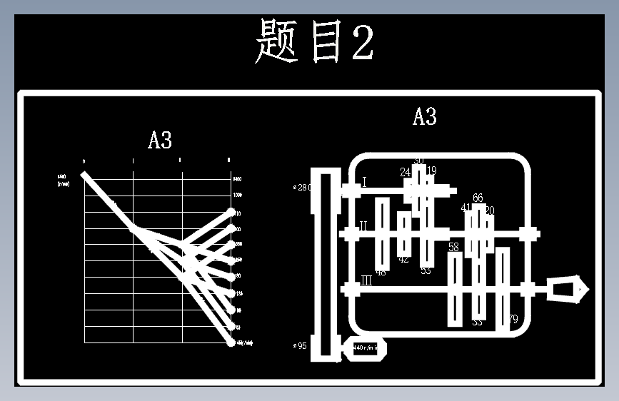 题目2-分级变速主传动系统的设计 Nmin=45rmin；Nmax=710rmin；Z=9级；公比为1.41；电动机功率P=4kW；电机转速n=1440rmin