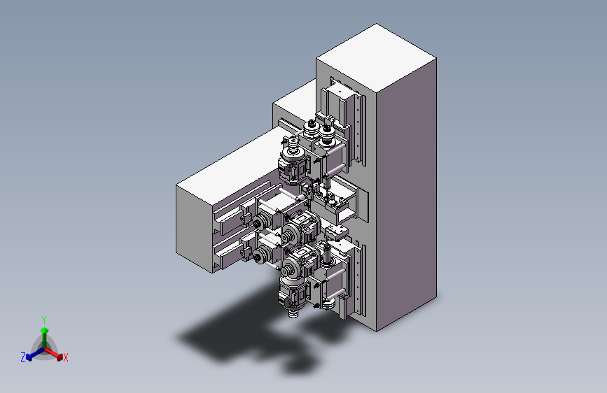 六轴动力头钻床3D图纸 K767 