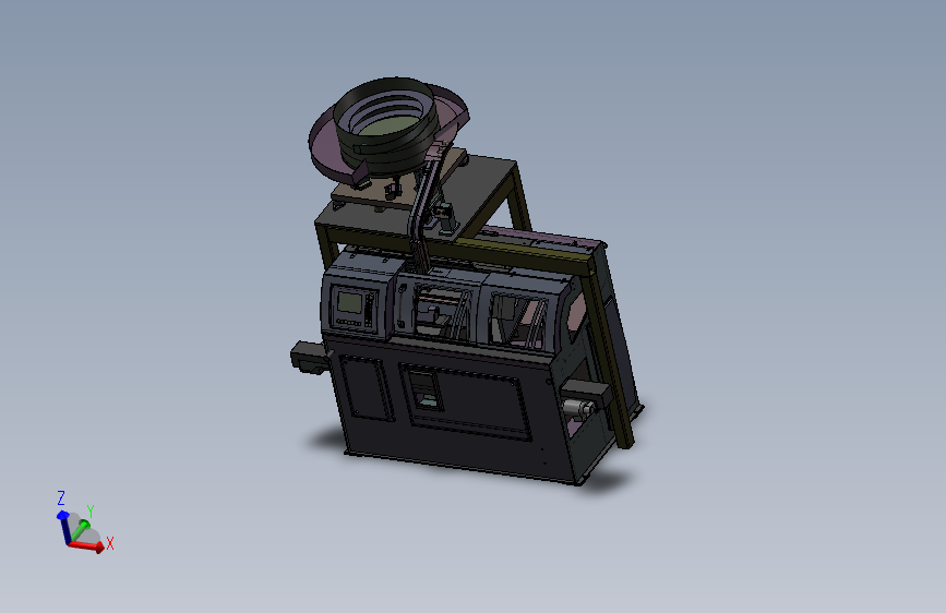 自动送料给料数控车床3D图纸 G971