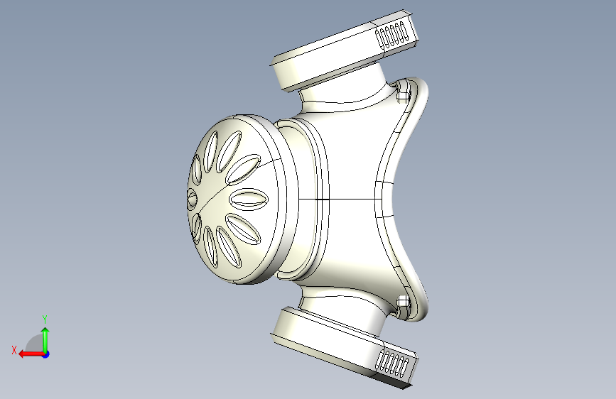防毒口罩SolidWorks三维模型 背面视图