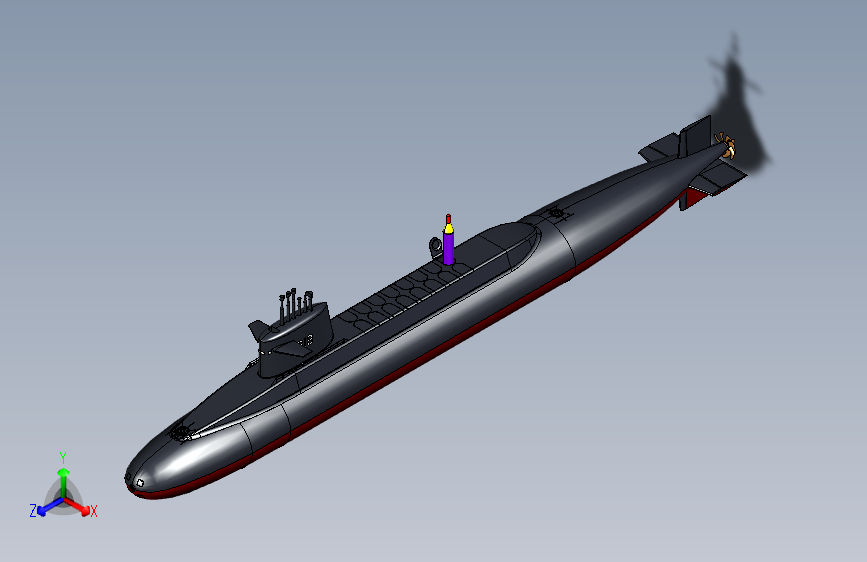 俄亥俄级战略潜艇CATIA模型三维图