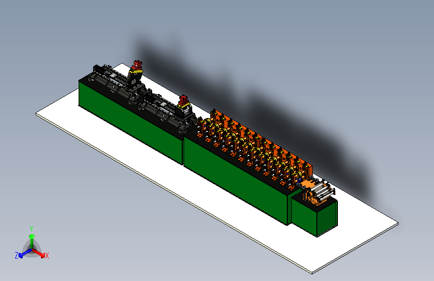 辊弯成型机构solidworks设计【三维SW模型】