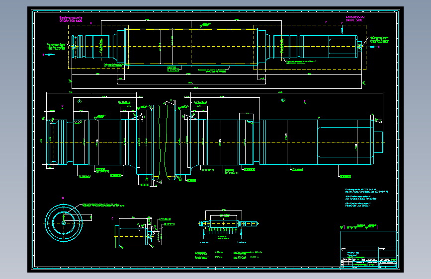 四套轧机工作辊CAD