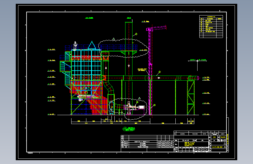 5万风量布袋除尘器CAD