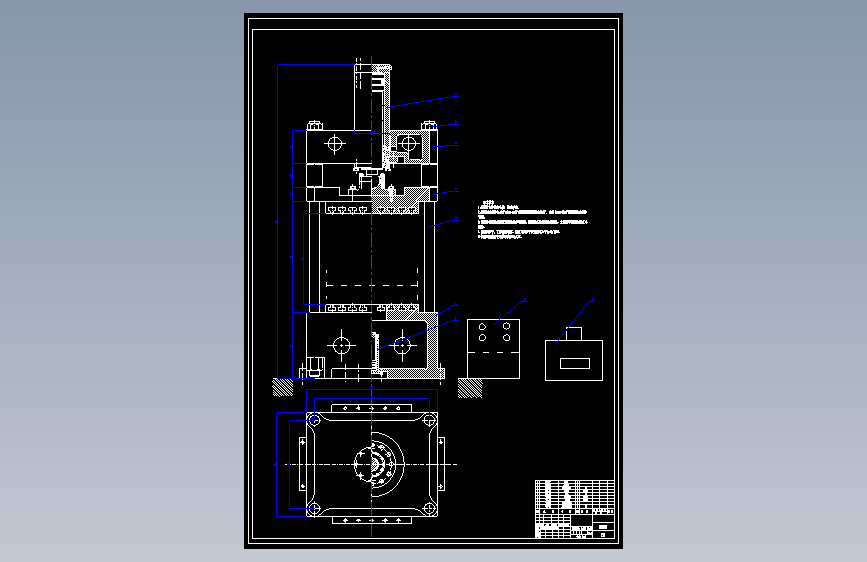 400吨四柱式液压机CAD+说明书
