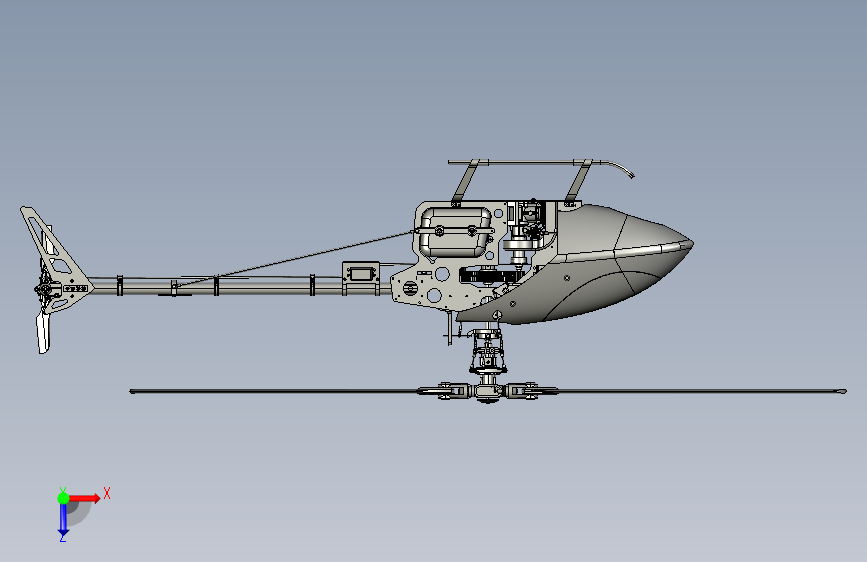 Helicopter模型直升机1 俯视图