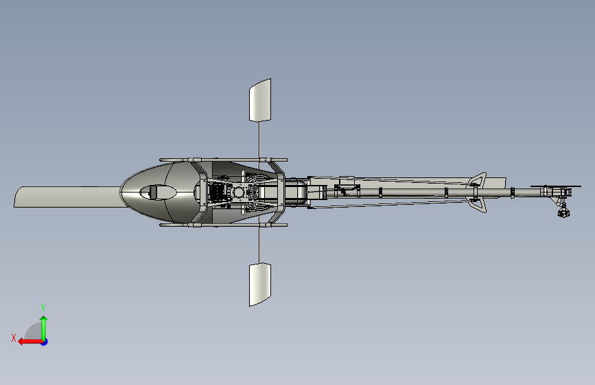Helicopter模型直升机1 背面视图