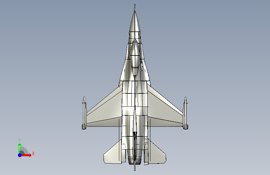 F-16战斗机模型图设计三维Stp无参