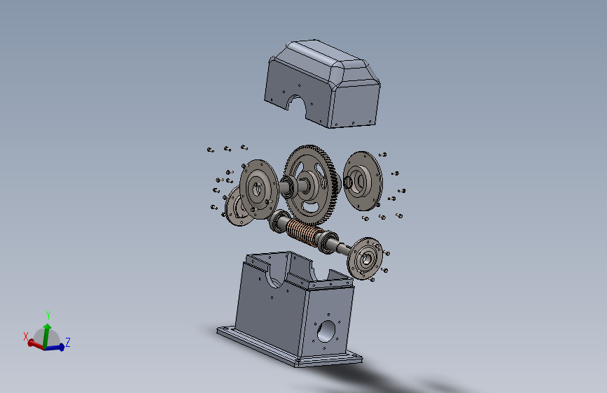 Speed蜗轮蜗杆减速器3D数模图纸 Solidworks设计