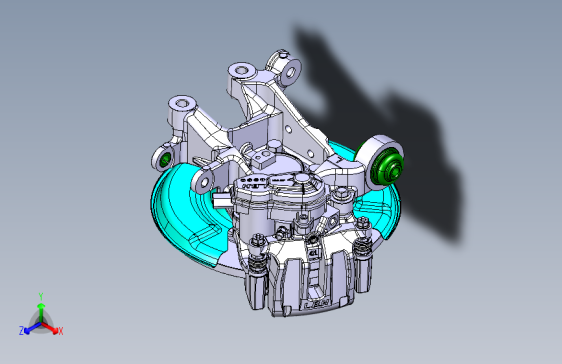 带电子手刹的汽车后制动器总成三维3D模型+CAD