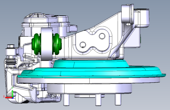 带电子手刹的汽车后制动器总成三维3D模型+CAD