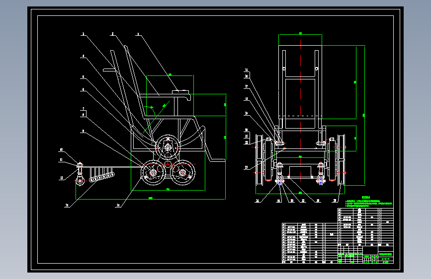 电动助力式爬楼梯轮椅的设计CAD+说明书