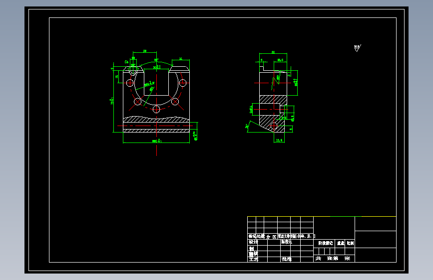 方套的工艺规程及其铣30方槽夹具设计CAD+说明 主视图