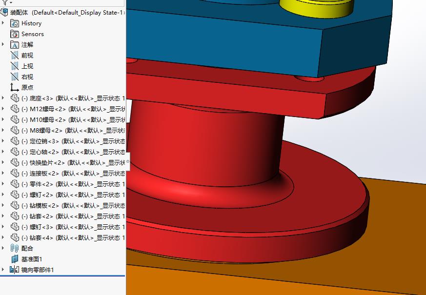 加工CA6140车床法兰盘4个9孔夹具三维SW+CAD