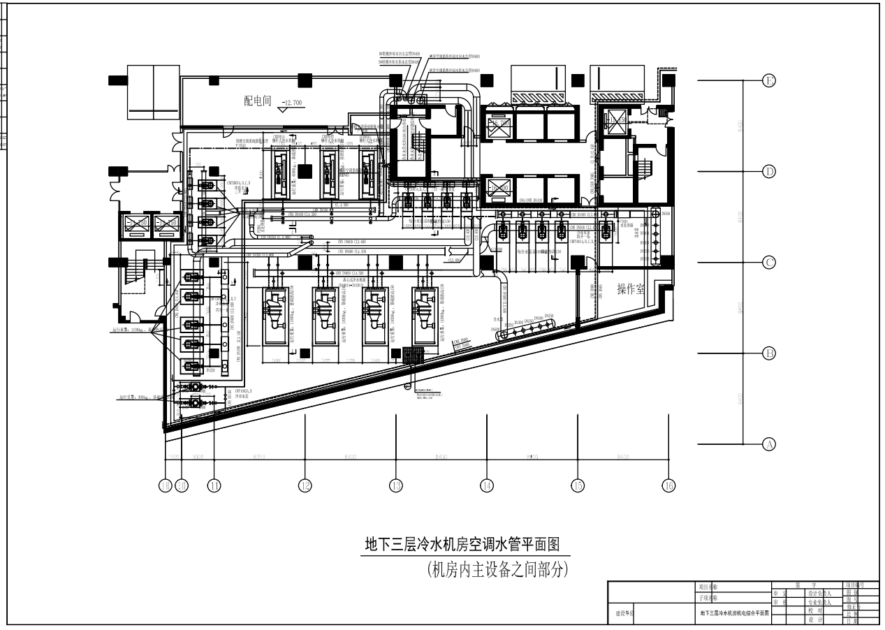 空调制冷机房及空调机房布置图CAD