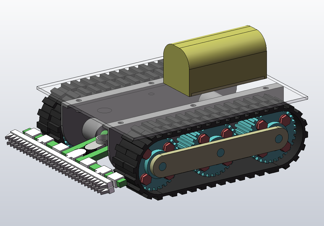 履带式除草机三维SW+CAD