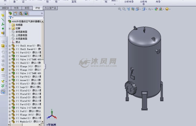 4000升容量的空气接收器罐