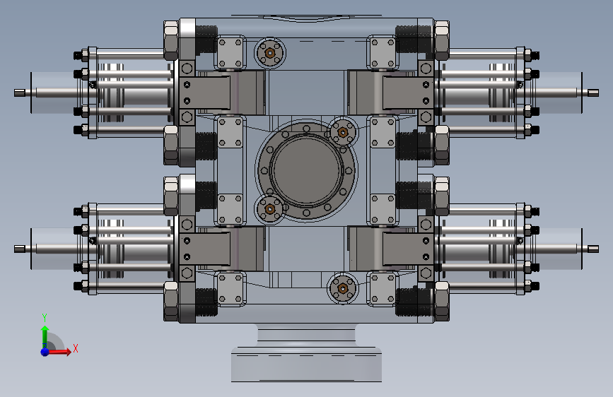 双闸板防喷器模型设计 正面视图