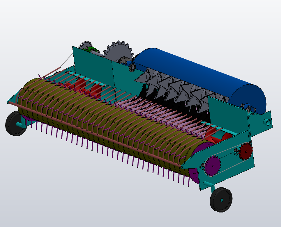 饲草打包机设计三维SW2010带参+CAD+说明