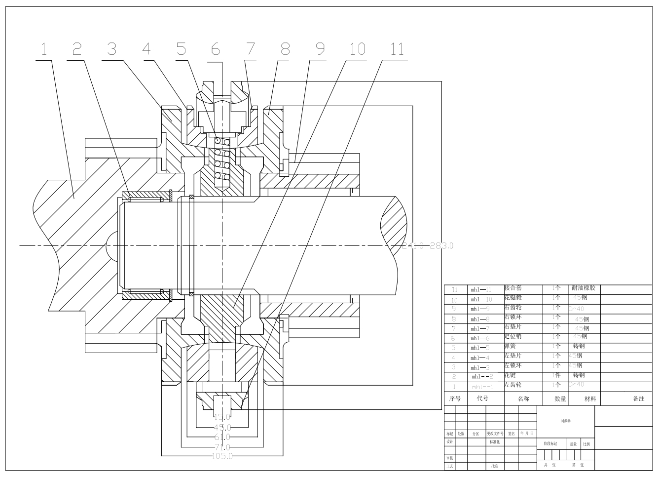 M同步器设计CAD