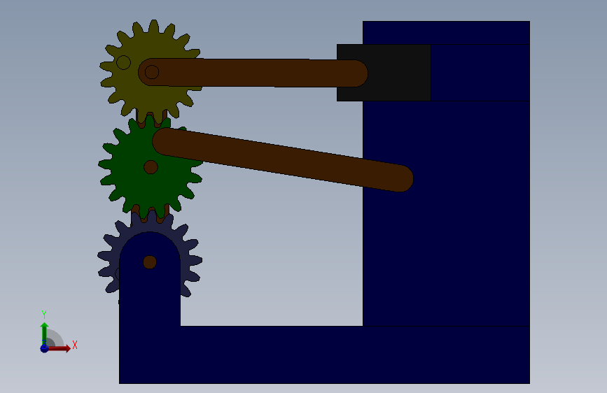 三齿轮行程放大机构