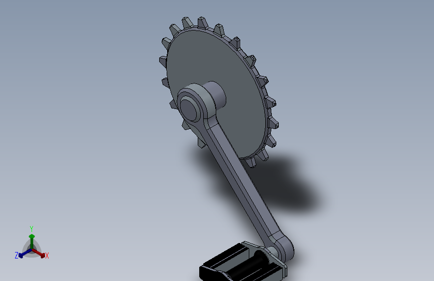 自行车脚踏板齿轮模型三维SW2015无参