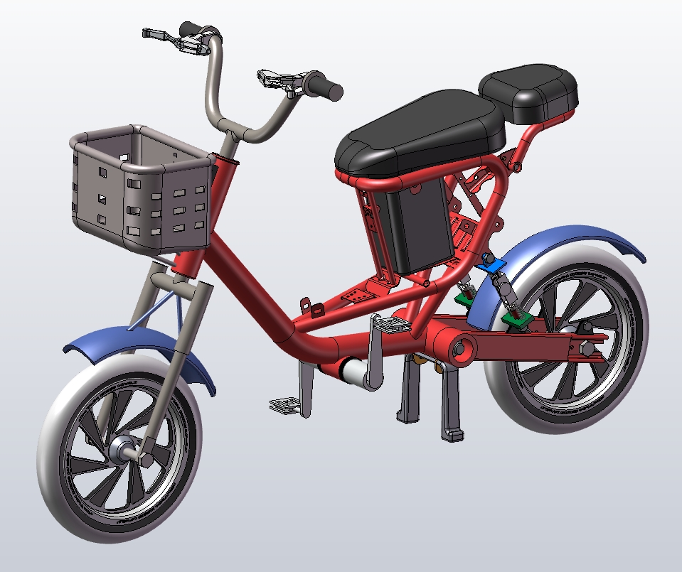 自行车 电动车维模型三维sw Solidworks 2020 模型图纸下载 懒石网