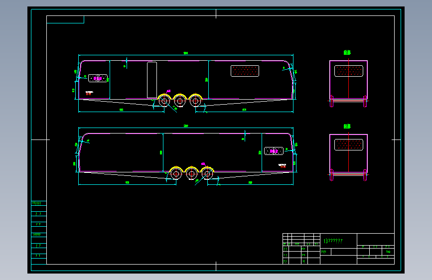 13米拖挂房车CAD