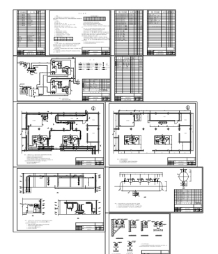 20万平米蒸汽换热站两台汽水换热机组机房设计CAD