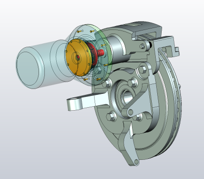 cv6微型汽车电子机械制动器设计三维UG+CAD+说明