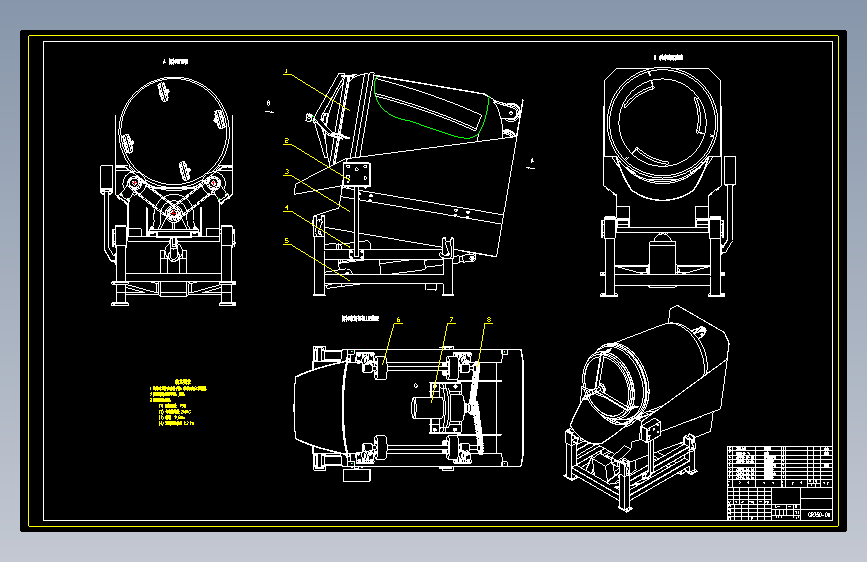 GR750型滚揉机CAD