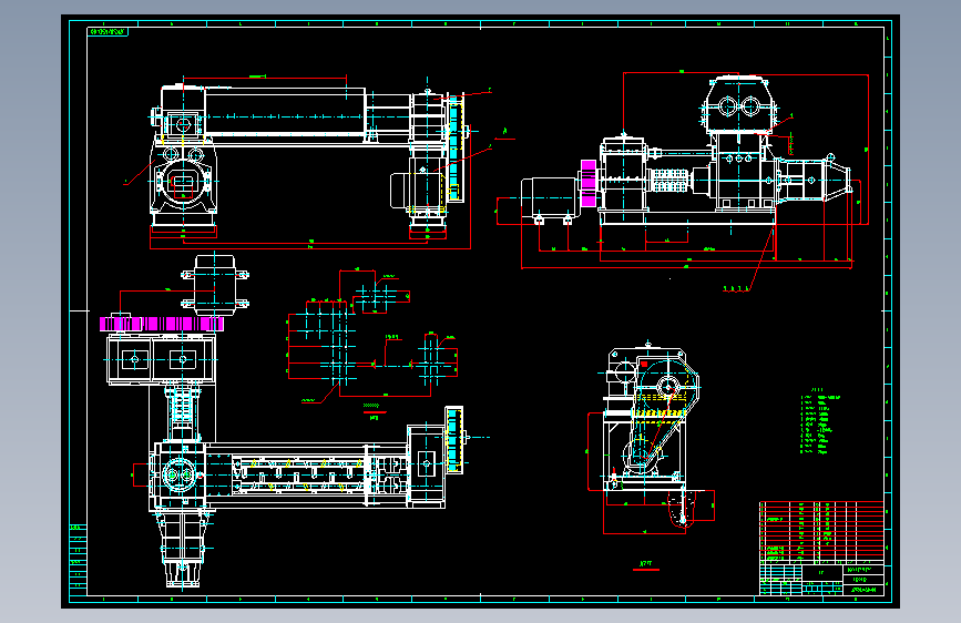 JZK50-45D-00双级真空挤出机CAD