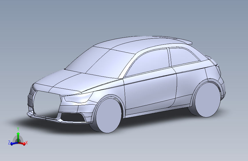 奥迪A1构架模型设计三维SW2017带参