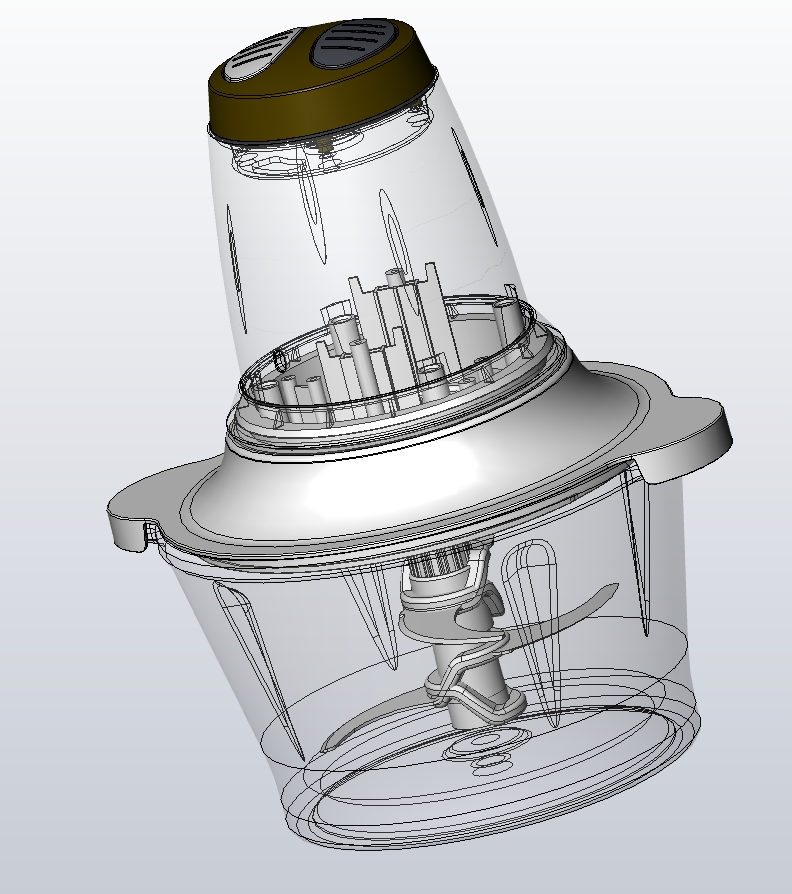 产品级家用绞肉机设计_SOLIDWORKS 2017_模型图纸下载 – 懒石网