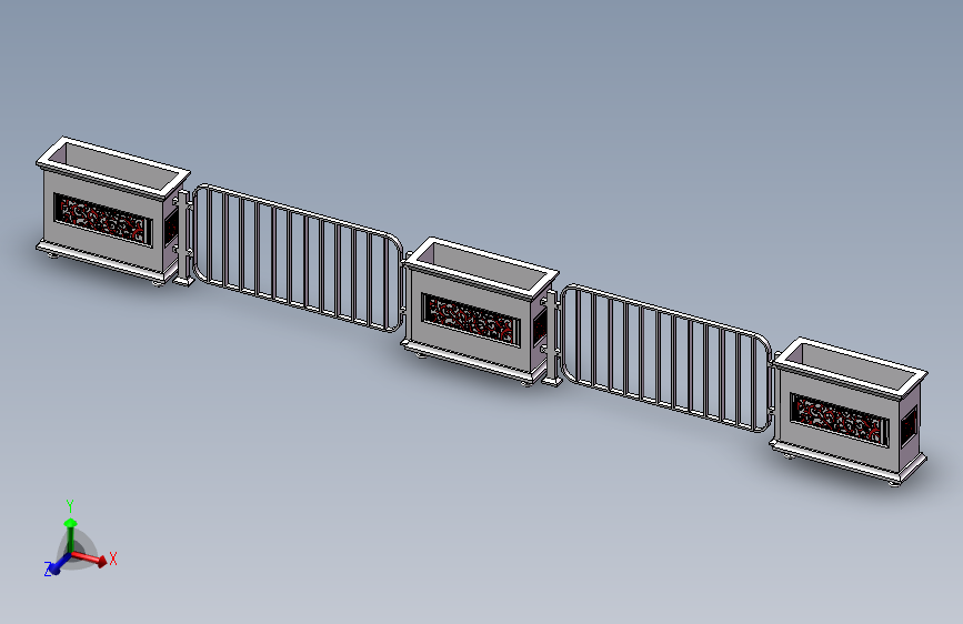 道路花箱设计3D模型