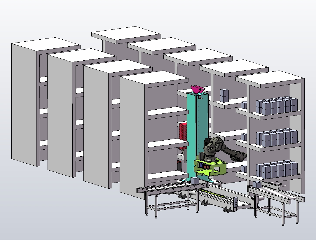 地轨机器人立体库搬运
